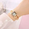 Reloj Personalizado para Mujer Estilo Nuevo, Diseño Hueco Simple, Moderno y a la Moda, Lujo Ligero, Estilo Ins de Gama Alta, Reloj Cuadrado Pequeño al por Mayor