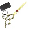 Tesoura de Cabeleireiro Padrão Dragão Dourado de 6,0 polegadas, Tesoura de Corte de Cabelo, Tesoura Reta, Tesoura de Desbaste, Tesoura de Desbaste XL3-0401