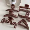 Pinza para el Cabello Grande con Patrón de Mármol Color Café de Gama Alta Pinza de Tiburón para Recogidos de Niche con Sentido de Sofisticación Accesorio para el Cabello