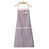 Delantal de Algodón y Lino Rayado con Cuello Halter para Cocina Casera, Restaurante, Cocina, Delantal de Cuerpo Completo, Delantal de Trabajo al por Mayor, Transfronterizo