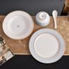 Cuenco de Cerámica de Lujo, Plato de Porcelana de Hueso, Cuenco para Sopa Rombo Serie Estrella, un Artefacto Imprescindible para Cocinar y Comida Gourmet, Juego de 4 Piezas