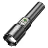 Lanterna Nova para Exterior com Luz Forte, 100.000 Lúmens, Display Digital, Lanterna Laser Branca, Recarregável e Portátil