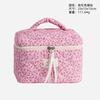 Bolsa de Maquiagem Acolchoada Estilo Coreano Ins Girly Flor de Cerejeira, Grande Capacidade para Pincéis de Maquiagem, Bolsa de Higiene Pessoal Portátil para Viagem