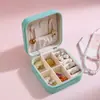 Nueva Caja de Joyería Estilo Coreano, Caja Pequeña para el Hogar, Caja de Almacenamiento Portátil de Viaje para Pendientes, Collares, Anillos y Accesorios
