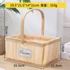 Cesta de flores de mano de madera, cesta de flores posparto, cesta de regalo, cesta de bambú para arreglos florales, cesta de almacenamiento, cesta de flores cuadrada tejida a mano de mimbre