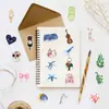 50 Adesivos de Diário em Aquarela Desenho Animado Grafite Caderno de Anotações Capa de Celular iPad Decoração de Caneca Adesivos à Prova d'Água