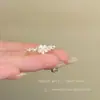 Anel de Coração com Flor e Pedra Olho de Gato de Luxo Leve de Alta Qualidade Anel de Dedo Indicador de Personalidade Nicho Acessórios Estilo Super Fada Gentil Feminino