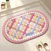 Tapete de Chão Oval Dopamina de Terra de Diatomáceas, Tapete de Pé Interno Absorvente de Água e Durável, Tapete de Banheiro Fácil de Limpar para Entrada de Vaso Sanitário