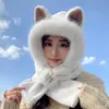 Chapéu de Pelúcia de Inverno para Mulheres, Bonito e Versátil, Cachecol e Chapéu em Um, com Pelúcia Adicionada e Espessado para Aquecimento, Chapéu com Proteção para as Orelhas para Ciclismo e Proteção contra o Frio
