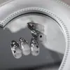 Adesivos para Nail Art Estrela de Ferro Prata M552 Estilo Doce Escuro Cool Versátil Estrela Glitter Fino Diamante Redondo Adesivos de Unha