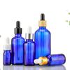 Botella de Vidrio Azul para Aceite Esencial Botella Vacía Botella con Gotero de Cabezal de Plástico Esencia a Prueba de Luz Solución Original Muestra Cosméticos Botella de Relleno Venta al por Mayor