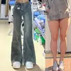 Diseño Retro Sentido Óxido Micro-campana Jeans Mujer Primavera y Otoño 2025 Nuevo Costura Chica Picante Ajustados Pantalones de Pata de Elefante