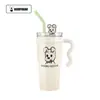 Taza Térmica Portátil para Coche de Gran Capacidad Oso con Popote para Niños y Niñas, Acero Inoxidable 316 Portátil para Exteriores