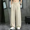 Verão 2026 Novo Estilo Chinês Masculino Cor Sólida Soltos Linho Falso Calças Moda Jovem Casual Finas de Perna Reta
