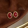 Pendientes de Botón de Lujo de Estilo Francés Vintage, Elegantes y Versátiles, Chapados en Plata con Diseño Elaborado, Pendientes de Declaración Hechos de Fábrica