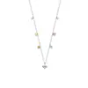 Colar de Trevo de Quatro Folhas Colorido com Diamantes, Novo Estilo para Mulheres, Corrente para Clavícula com um Toque de Luxo Leve e Design de Nicho de Alta Qualidade, Simples, Moderno e Versátil