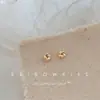 Aretes Diarios de Plata 925 para Estudiantes Mujeres Diseño Sencillo de Nicho Aretes Texturizados Aretes de Moda Estilo Ins