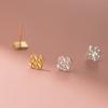 Aretes de Flor de Cuatro Pétalos de Plata Esterlina S925 Nalan Estilo Ins Nicho Joyería para la Oreja M05164