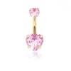 Anillo para Ombligo Sexy de Doble Punta Redonda de Nuevo Estilo Transfronterizo con Circonita Acero Inoxidable Barra Stud para Ombligo Joyería al por Mayor