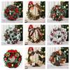 Guirlanda de vime redonda de natal, sala de estar, hotel, casa de família, acessórios, faça você mesmo, materiais artesanais, decoração de parede de flores de casamento