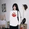 Retrô Americano Solto Preguiçoso Algodão Puro Preto Top Feminino 2026 Outono Camada Interna Camada Base Manga Longa Camiseta Moletom