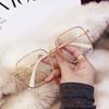 Gafas para Miopía para Mujer, Gafas Lisas, Gafas Planas con Radiación Anti-Luz Azul, Monturas de Metal, Celebridades de Internet, Caras Grandes, Aspecto Adelgazante y Moderno