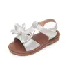 Sandalias de Satén con Lazo para Niñas Suela Suave Antideslizante Velcro Punta Abierta Dulce Estilo Princesa Zapatos para Niñas