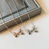 Colar Anima para mulheres ins luz de luxo estilo frio nicho design de moda rosa ouro arco clavícula cadeia presente