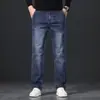 Jeans de otoño e invierno de tiro alto, pierna recta, mezcla de acrílico cepillado para hombre, adecuados para uso casual de negocios, disponibles del fabricante en stock