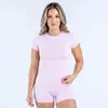Camiseta Esportiva de Manga Curta para Mulheres, Secagem Rápida, Ajuste Slim, Gola Redonda, Top para Yoga, Corrida, Fitness, Roupas de Treino de Verão, Atacado