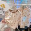 7A Antibacteriano Primavera y Otoño Nuevo Conjunto de Ropa Interior para Niños Niños y Niñas Dibujos Animados Ropa de Casa Mayoreo