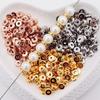 Cuentas de cobre puro chapadas en oro al vacío de 24 k, espaciador de cuentas sueltas, accesorios de joyería, pulsera de cuentas DIY, material de pulsera
