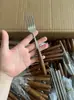 Petitbonheur Estilo Ins Coreano Acero Inoxidable Cubiertos Estilo Occidental Cuchillo, Tenedor, Cuchara, Palillos de Comedor para el Hogar, Tenedor