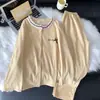 Pijama Estilo Coreano para Mulheres, Cardigan de Renda Casual com Gola Redonda, Mangas Longas e Calça, Conjunto Estilo Girly, Conjunto de Algodão para Casa