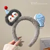 Fofo Pinguim de Pelúcia Peixe Headband Feminino Rosto de Desenho Lavagem Facial Maquiagem Cabelo Pressionar Headband 2025 Novo Grampo de Cabelo Headwear