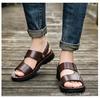 2020 Verão Novas Sandálias Masculinas Sapatos de Praia de Couro Genuíno Masculino Sapatos Masculinos Casuais Sola Grossa Dupla-uso Respirável Antiderrapante Chinelos
