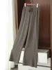 Pantalones de punto para mujer de invierno con hilo de mecha engrosado de cuatro vías elásticas, cálidos, duraderos, estructurados, de pierna recta, al por mayor