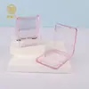Caja de Rubor para Maquillaje, Corrector Iluminador, Transparente Rosa Cuadrada de Dos Compartimentos y Dos Colores, Caja Multifuncional para Sombras de Ojos, Cosméticos