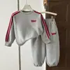 Conjunto de Sudadera con Capucha para Niñas Primavera y Otoño Ropa Exterior Moda Deportiva Estilo Coreano Casual Conjunto de Dos Piezas Ropa Infantil Transfronteriza En Stock