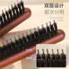 Peine de Cerda de Cerdo de Tres Filas con Cola Puntiaguda Peine para el Cabello de Peluquería Doméstica Peine para el Cabello de Maquillaje Rizos Esponjosos de Noche Peine para Cabello Rizado Peine para el Cabello