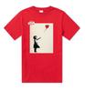 Camiseta de algodão preta e branca de manga curta com balão e menina de Banksy Summer, grafite artístico masculino e feminino, camiseta curta