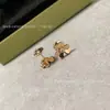Colar Trevo Versão de Luxo Van Gogh com Pétalas Cheias de Diamante, Trevo da Sorte Banhado a Ouro Rosé 18K, Corrente para Clavícula, Edição de Luxo de Verão