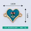 Accesorios Creativos para Joyería DIY Nuevo Colgante de Doble Corazón Esmaltado para Collar Pulsera Dijes Venta al por Mayor