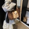 Bolso de Gran Capacidad con Estampado de Leopardo para Mujer 2024 Nueva Moda Otoño e Invierno Versátil Casual Bolso de Hombro Bolso Tote para Viaje/Trabajo con Oso