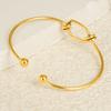Pulsera Minimalista de Acero Inoxidable 304 Niche Ins Nudo Pulsera de Apertura Ajustable para Mujer Chapada en Oro de 18K Pulsera Elegante