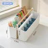 [BNBS] Estuche portátil de gran capacidad, caja de almacenamiento para marcadores para estudiantes de arte, organizador de escritorio para papelería