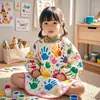 Delantal de Pintura Infantil Guardería Pintura Arte Manga Larga Impermeable Uso al Revés Niño y Niña Babero para Bebé