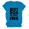 LA MEJOR mamá de perro de todos los tiempos Camiseta casual europea de letras para mujer Amazon eBay estampado de pata holgada de verano manga corta