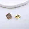 Fecho de Coração em Cobre Banhado a Ouro com Microincrustação de Zircônia Pulseira com Contas de Cristal Fecho de Ponta Acessórios para Joias DIY