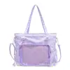 Bolsa Transparente Color Macarrón Fresco Ins Bolso Cruzado Dulce para Niña Cartera de Estudiante con Encaje Linda Bolso de Hombro